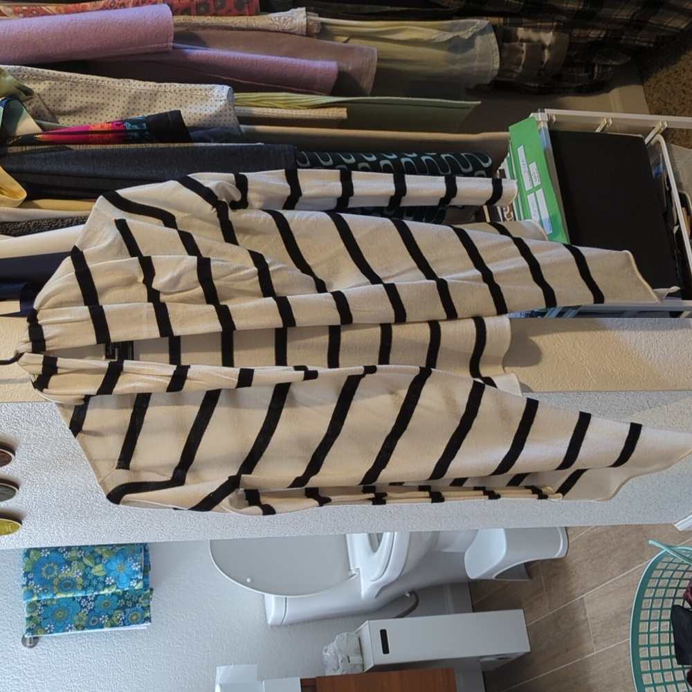 Striped cowl neck cardigan